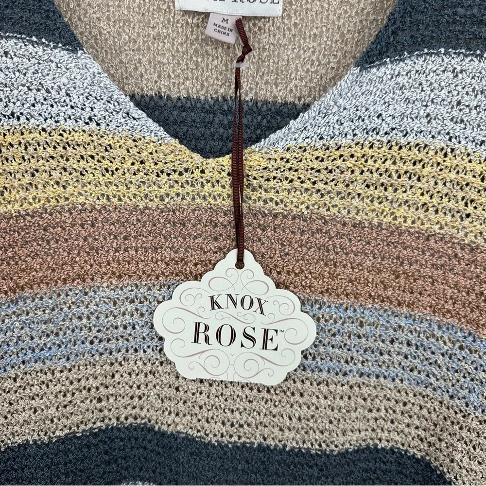 Knox Rose Boho Striped Long Sleeve Shirt Size Medium Granolacore
